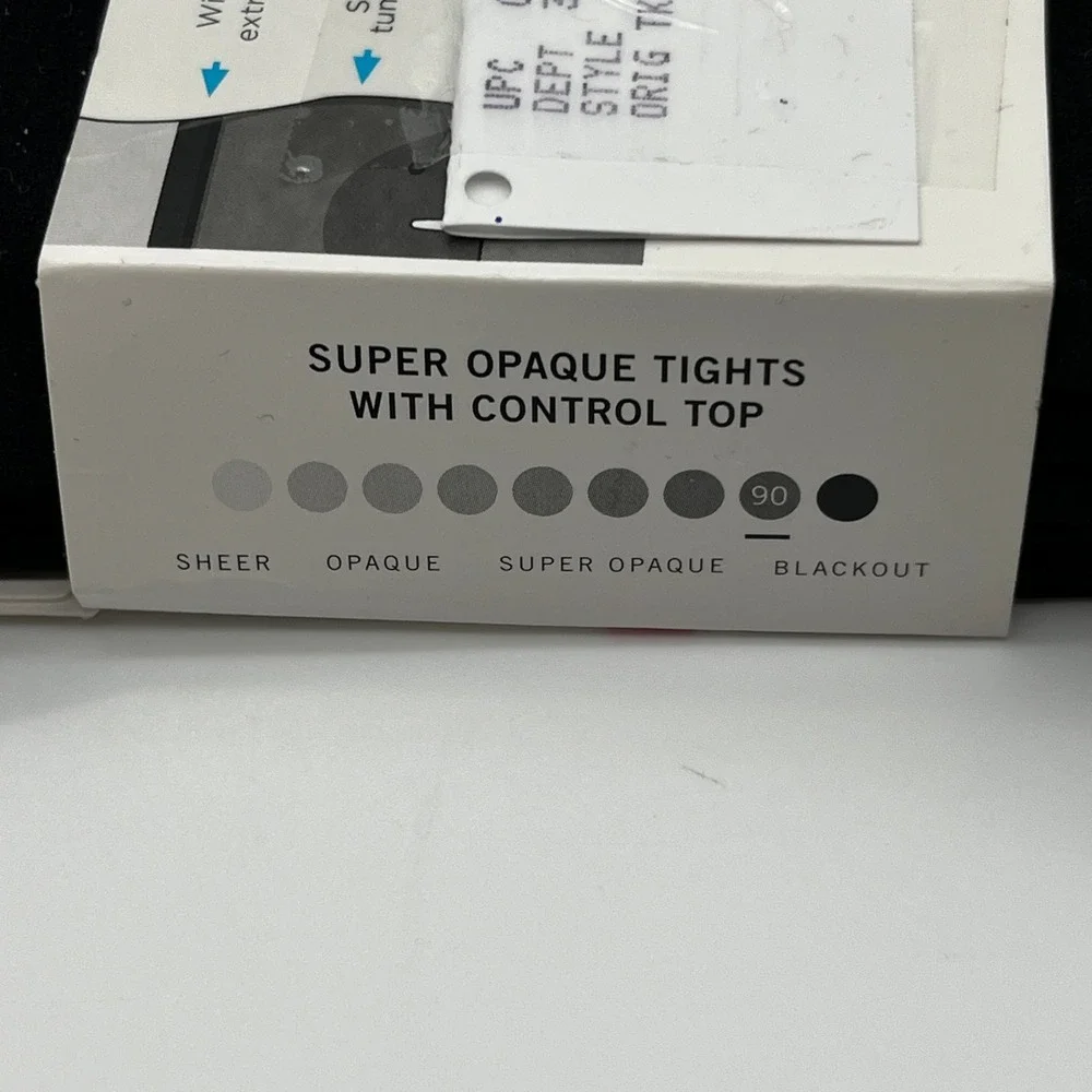 HUE Tights Womens Size 3 Black Super Opaque Control Top 66200 Hosiery Legwear